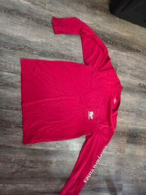 Vineyard Vines Long Sleeve T-Shirt boys L Holiday Whale Pocket Red Graphic